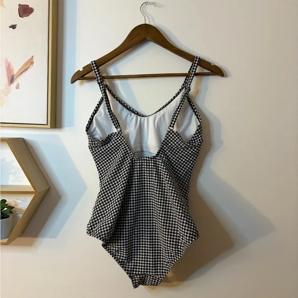Kona Sol Gingham Black and White Swimsuit Medium - Picture 2 of 4